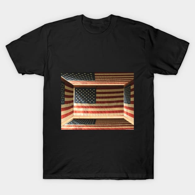 3D Box of American Flag Patriotic USA T-Shirt by Shell Photo & Design